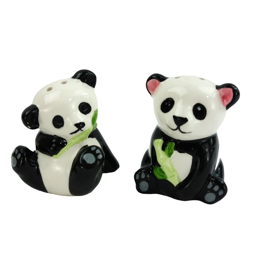 Panda Bear Ceramic Salt and Pepper Shaker Setโ EUC